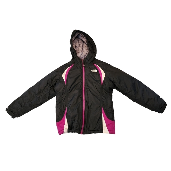 The North Face HyVent black fushia coat.  Kids size medium 10/12. - Picture 14 of 16